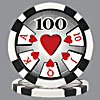 (100) Black 11.5 gram HIGH ROLLER Poker Chip